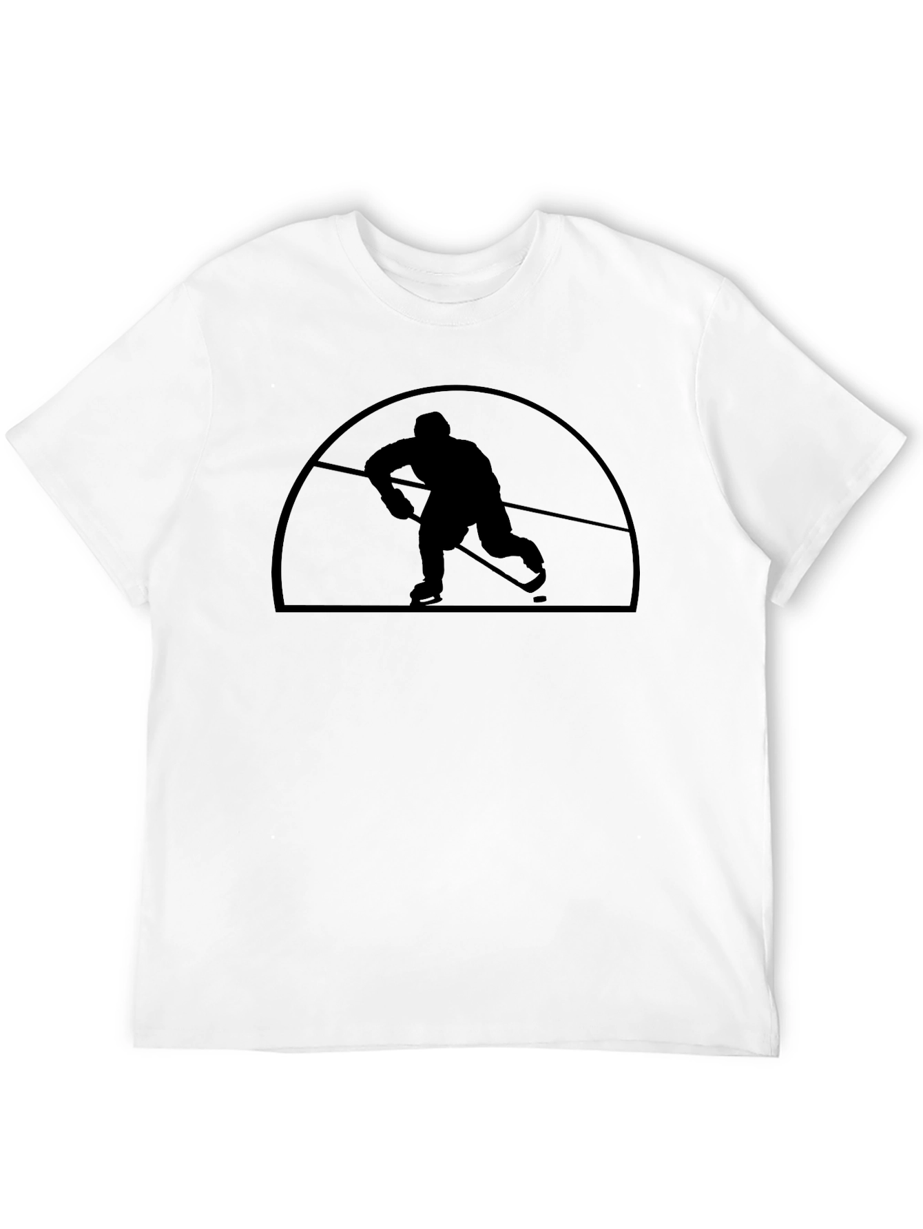 Hockey Player Silhouette Graphic T-Shirt