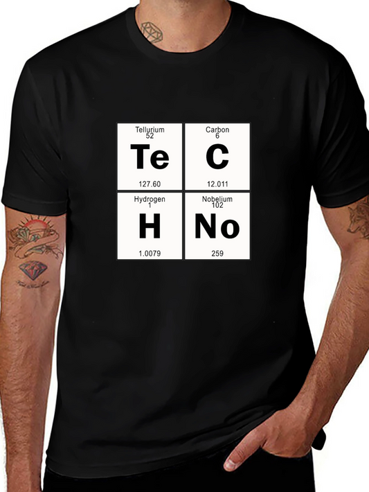 Techno Periodic Table Elements Black T-Shirt