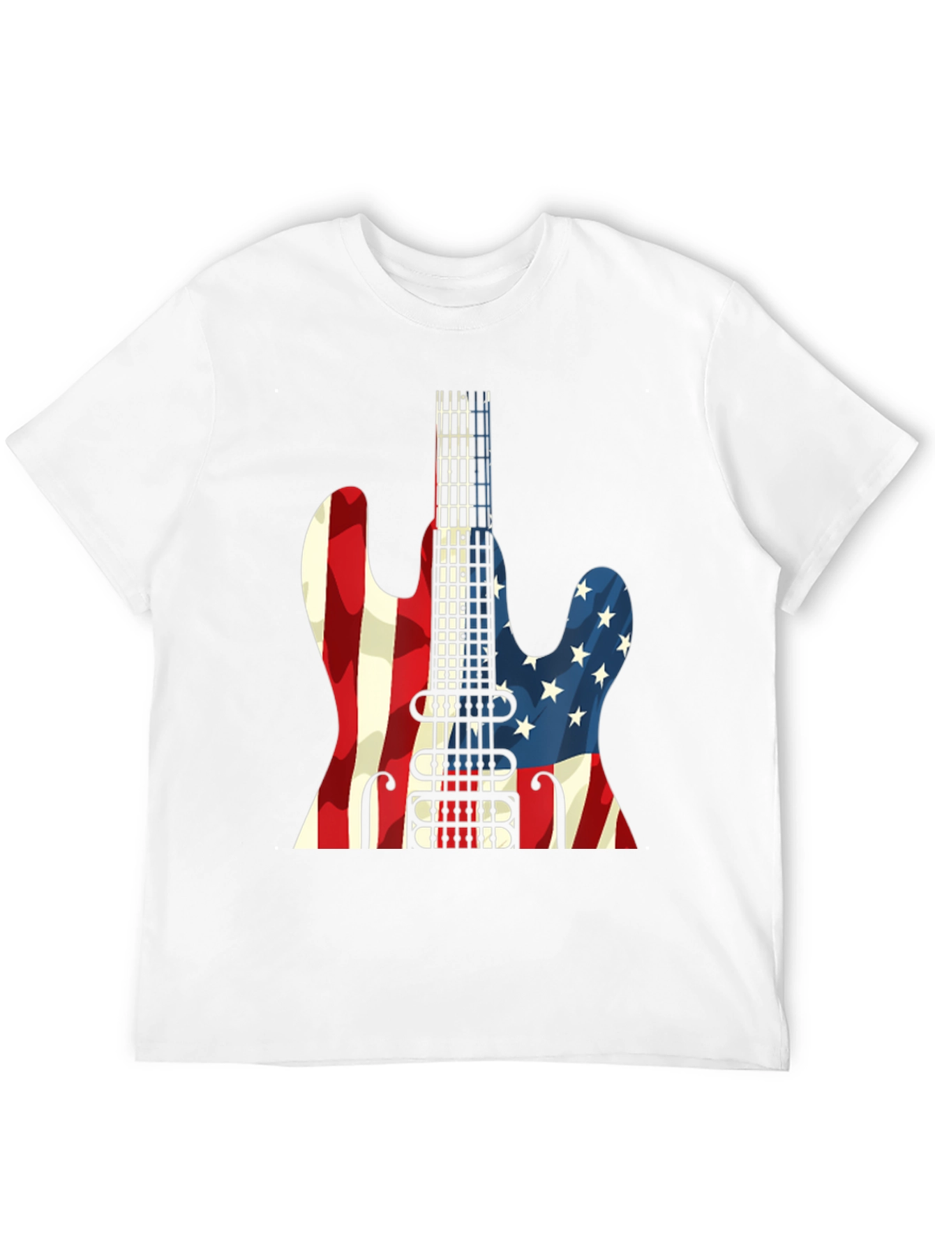 American Flag Guitar Graphic T-Shirt