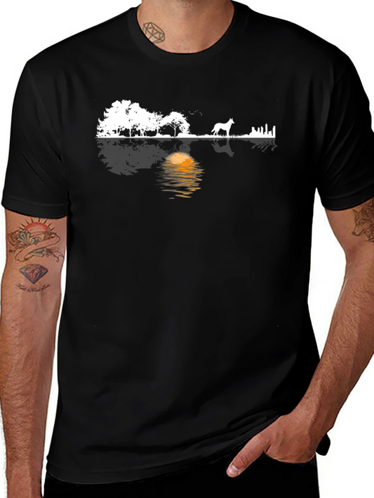 Dog Landscape Graphic Tee - Black