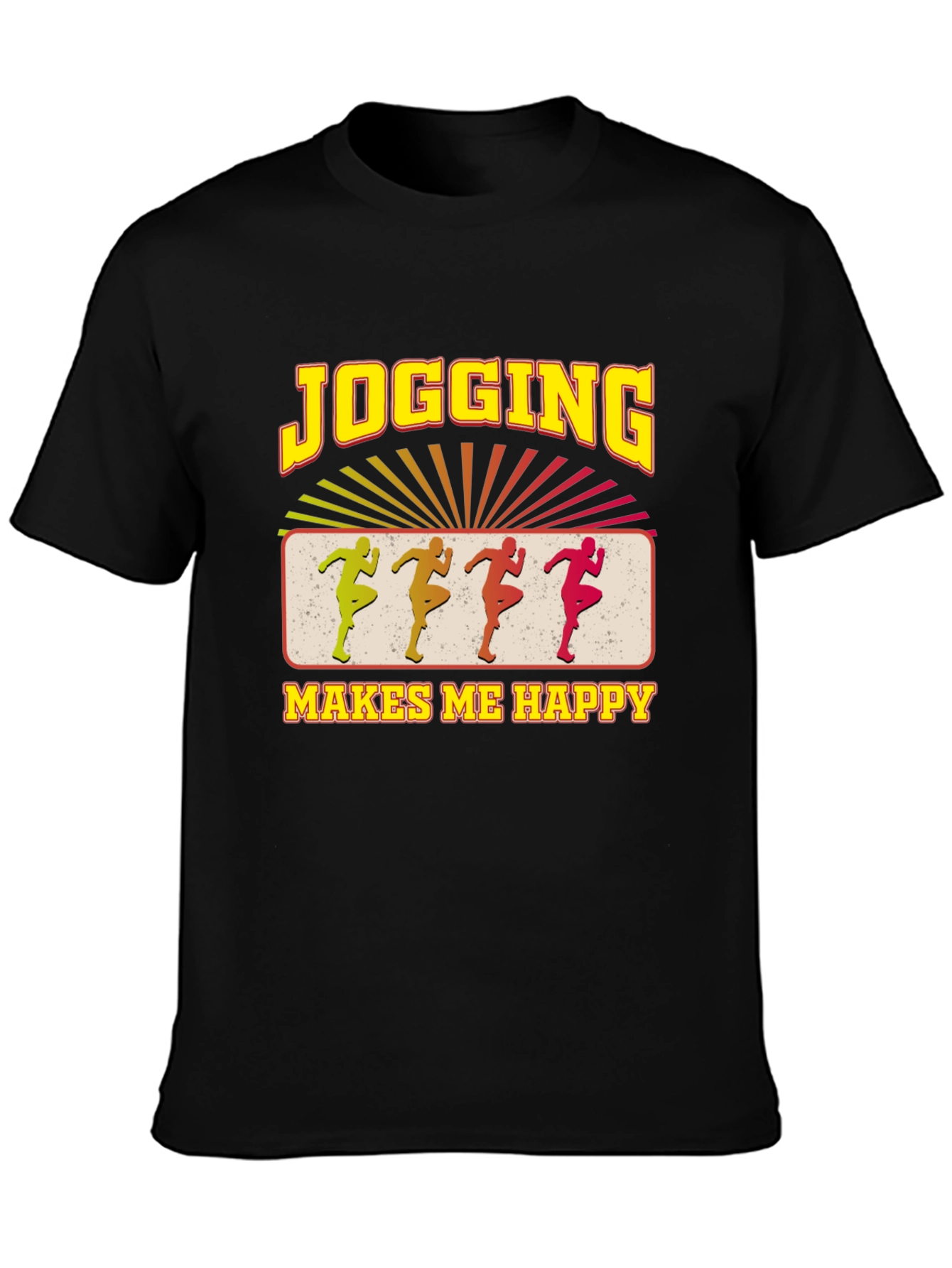 Jogging Makes Me Happy Black T-Shirt