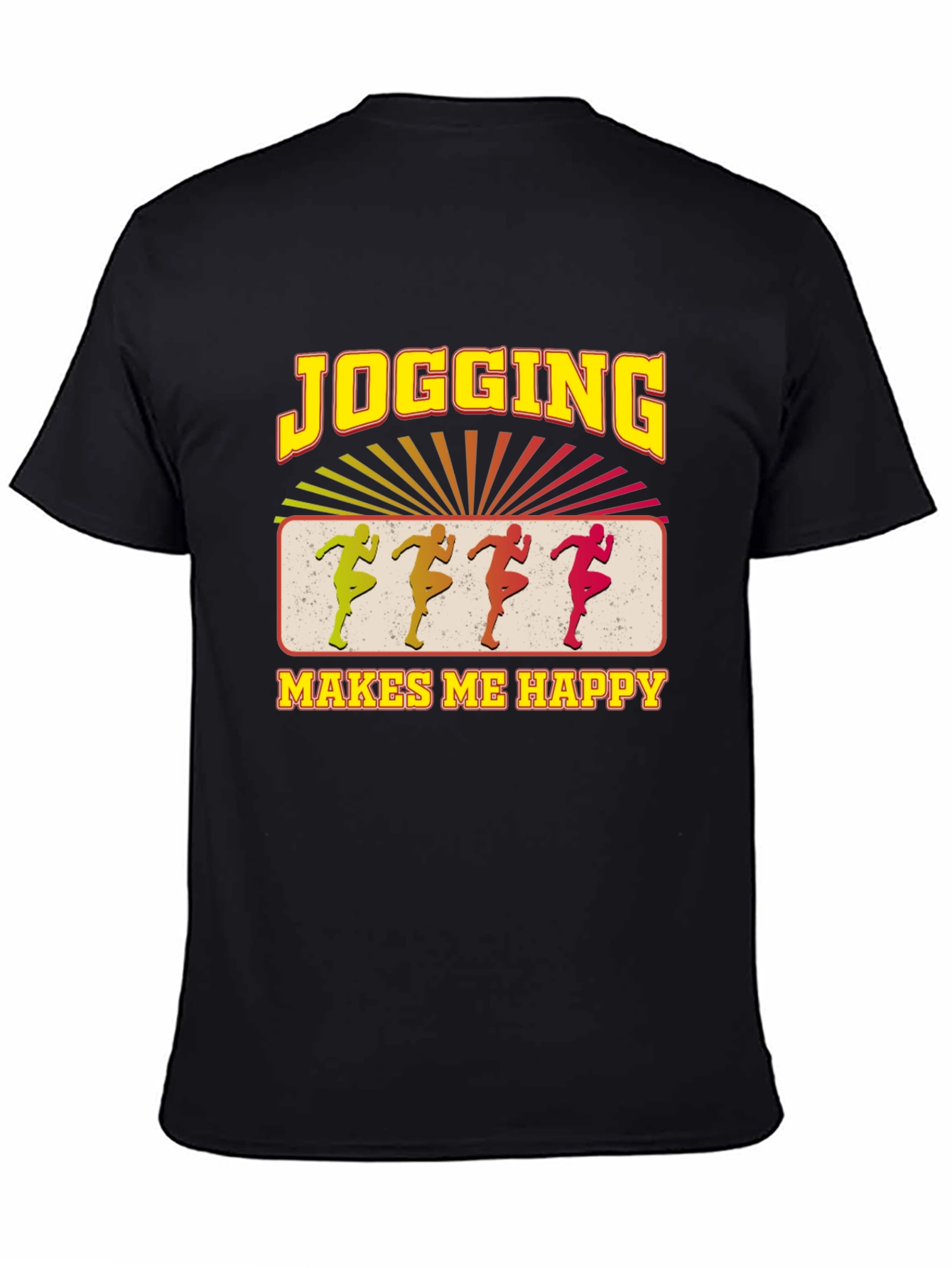 Jogging Makes Me Happy Black T-Shirt