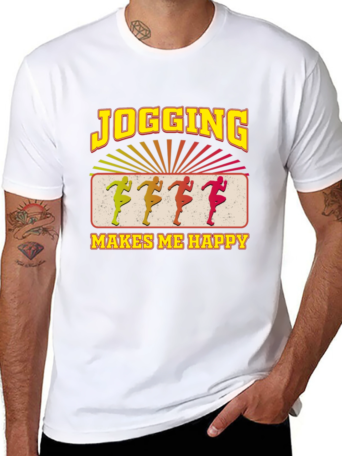 Jogging Makes Me Happy Black T-Shirt