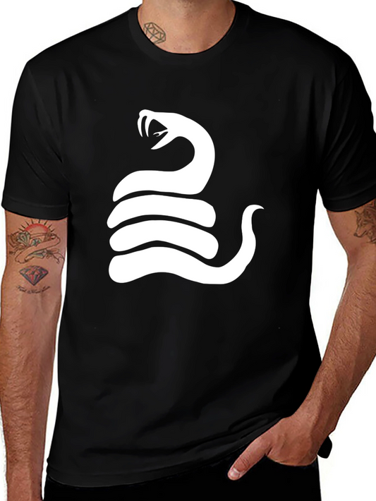 Snake Graphic Tee - Black Cotton T-Shirt
