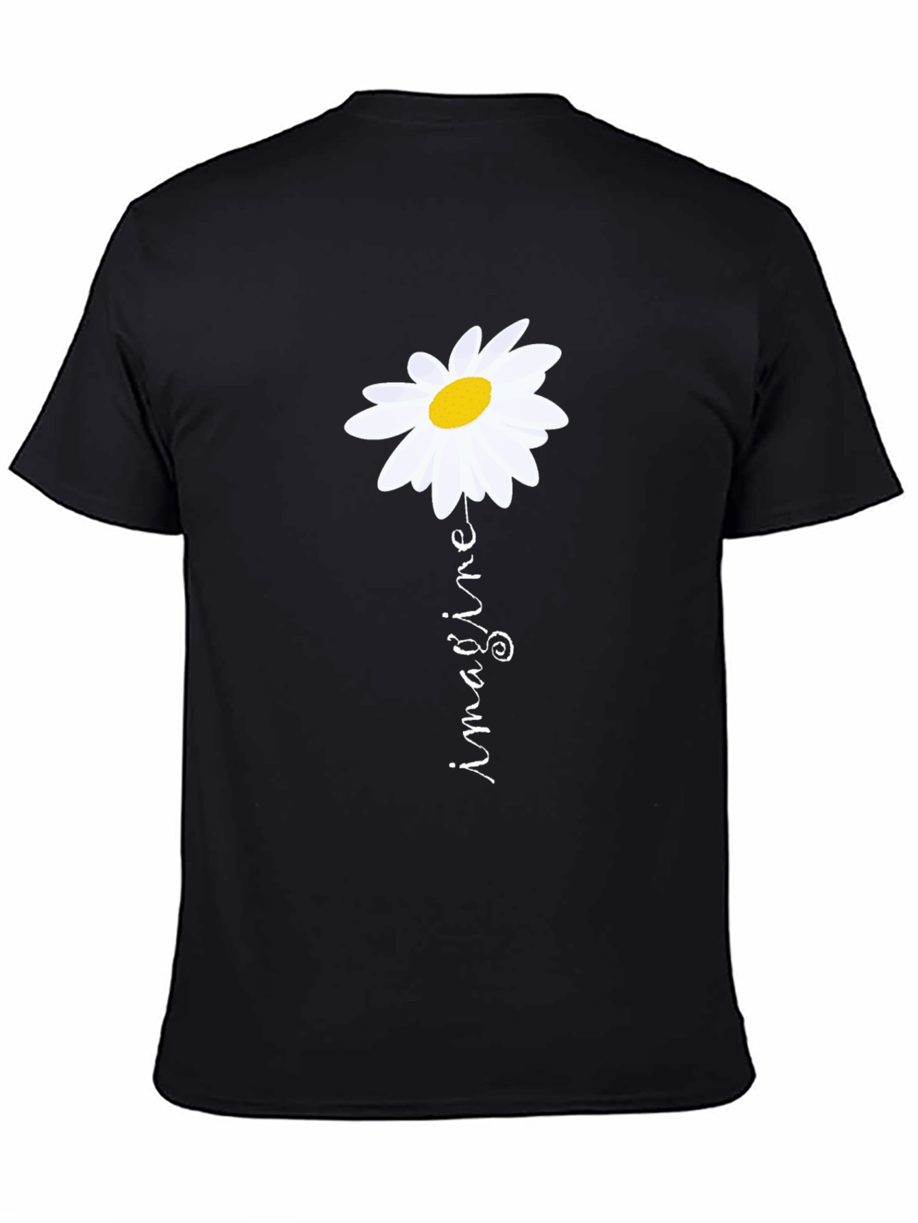 Imagine Daisy Graphic Tee - Unisex Black T-Shirt