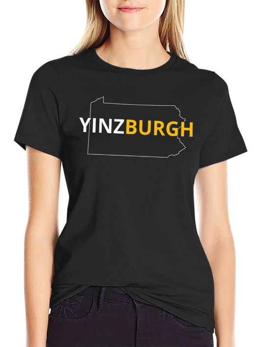 Yinzburgh Pennsylvania State Outline Black T-Shirt