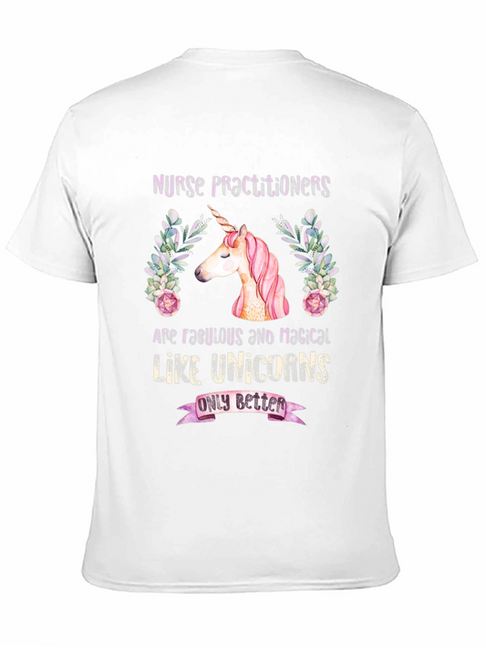 Nurse Practitioner Unicorn Graphic T-Shirt