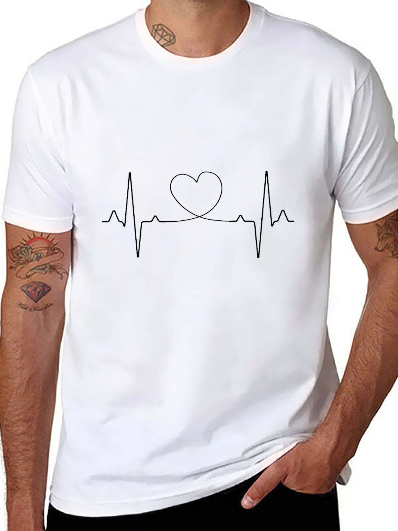 Heartbeat Heart Line Art T-Shirt