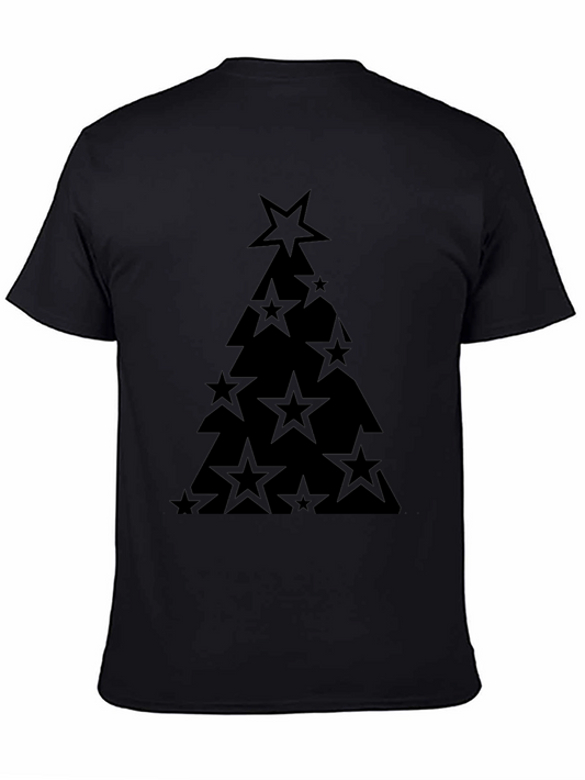 Star Christmas Tree Black T-Shirt