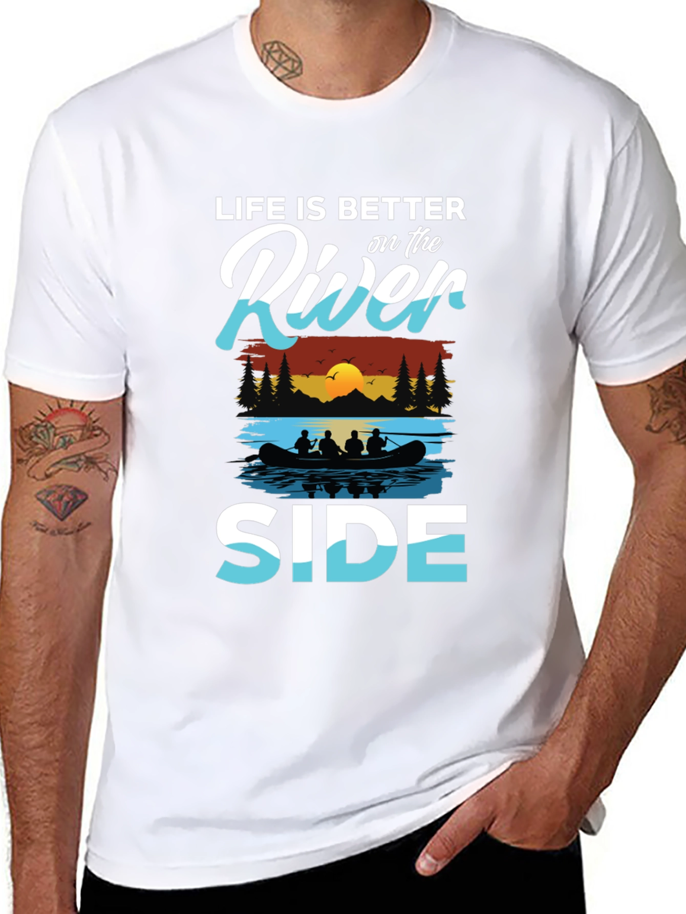 Life is Better River Side Graphic T-Shirt