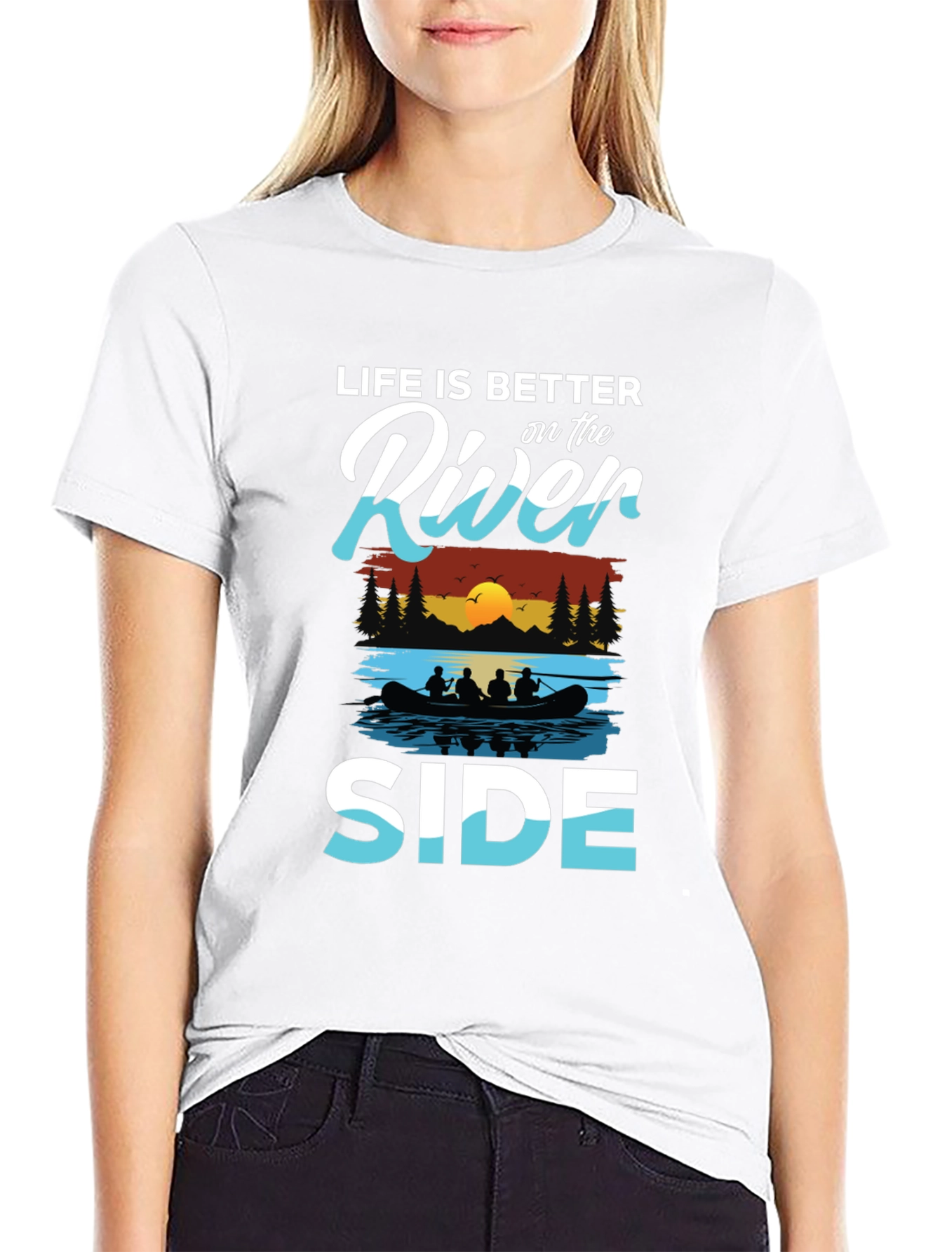 Life is Better River Side Graphic T-Shirt