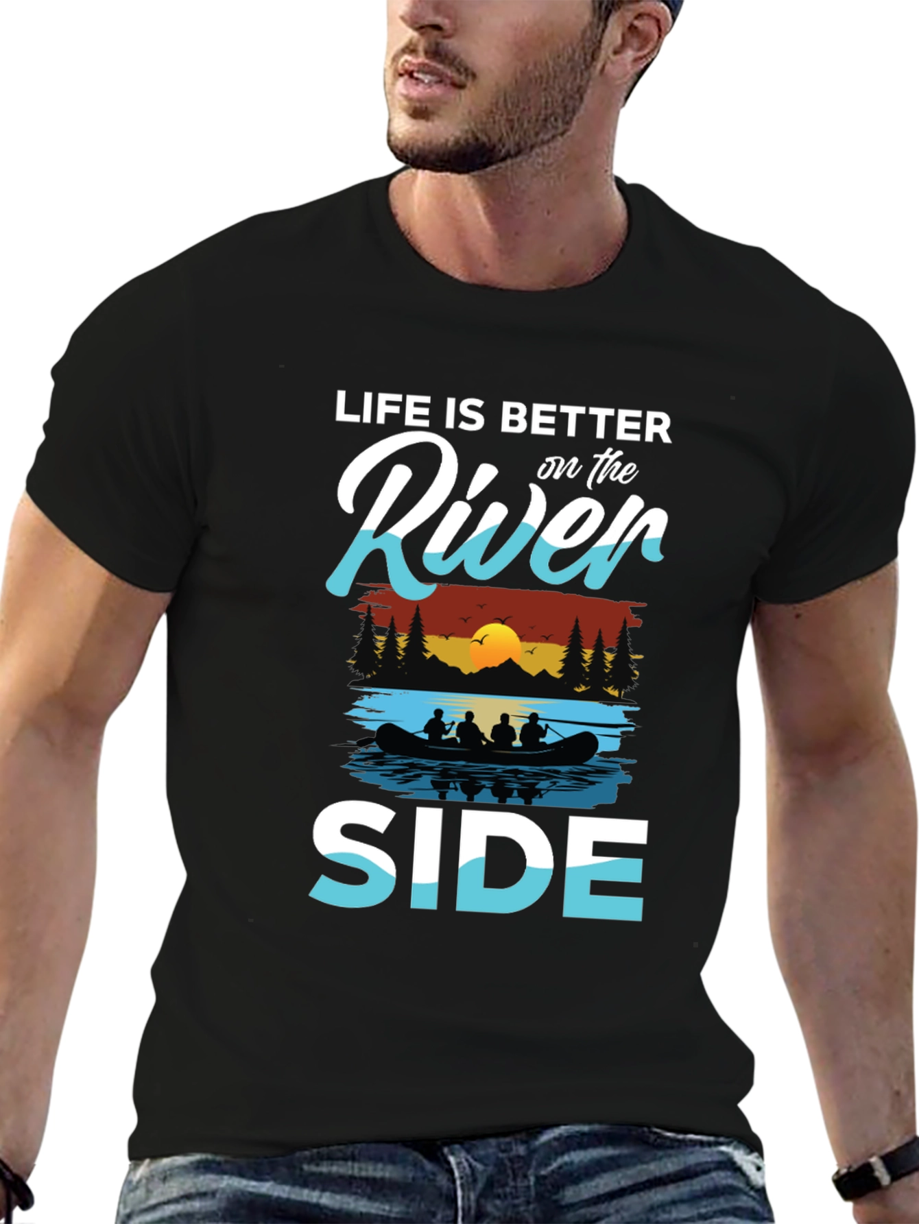 Life is Better River Side Graphic T-Shirt