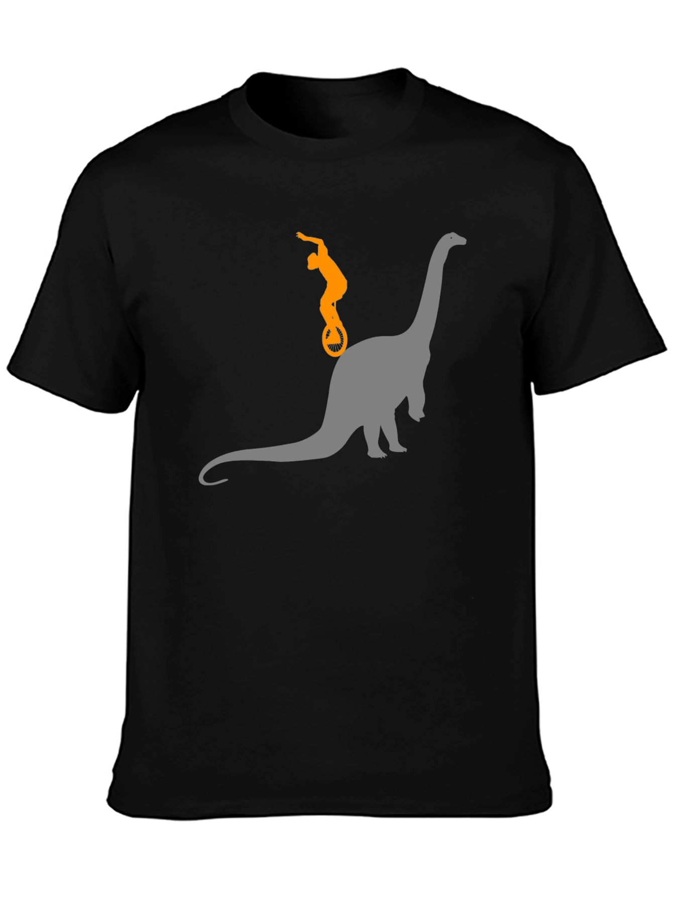 Dino Unicycle T-Shirt - Black Cotton Tee
