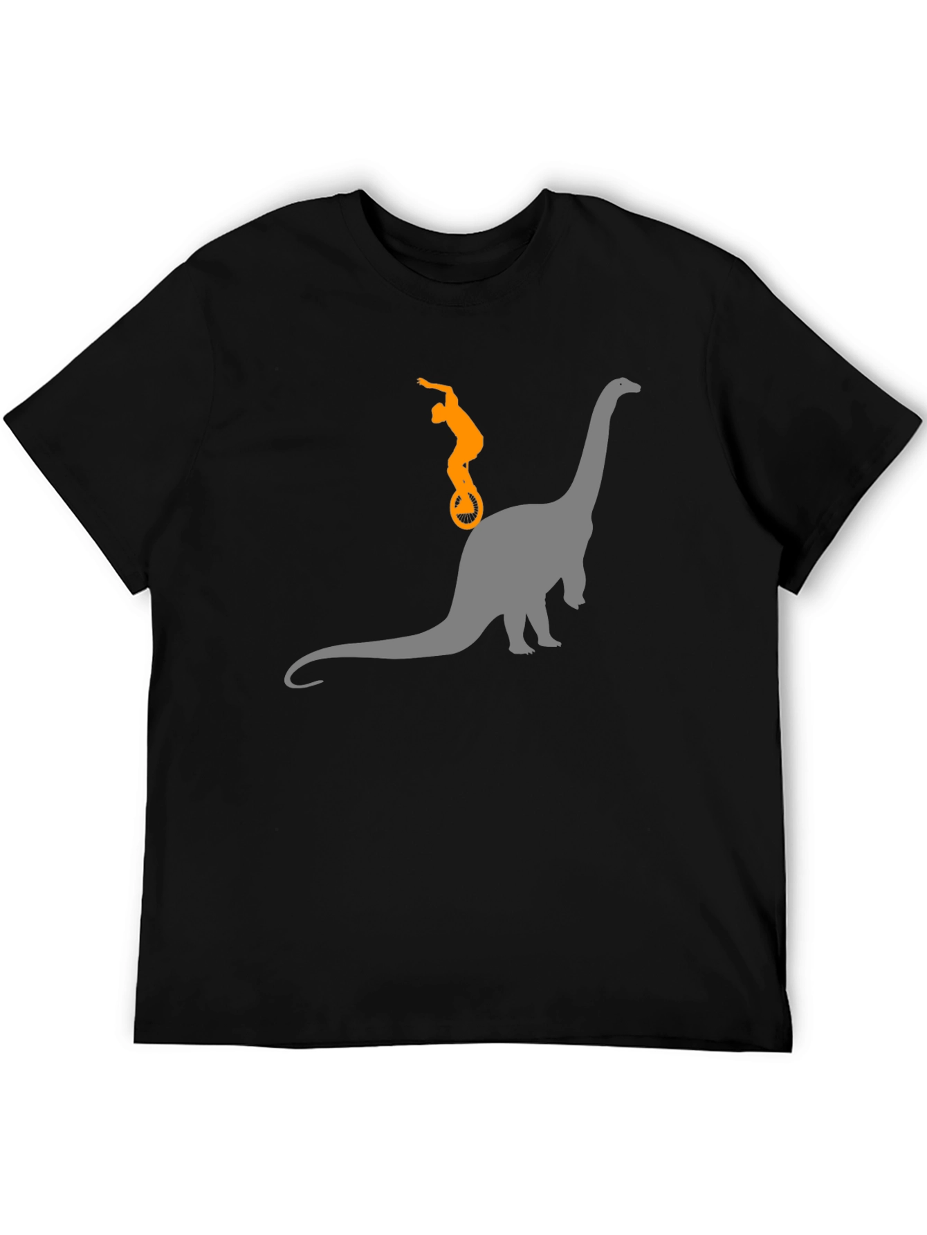 Dino Unicycle T-Shirt - Black Cotton Tee