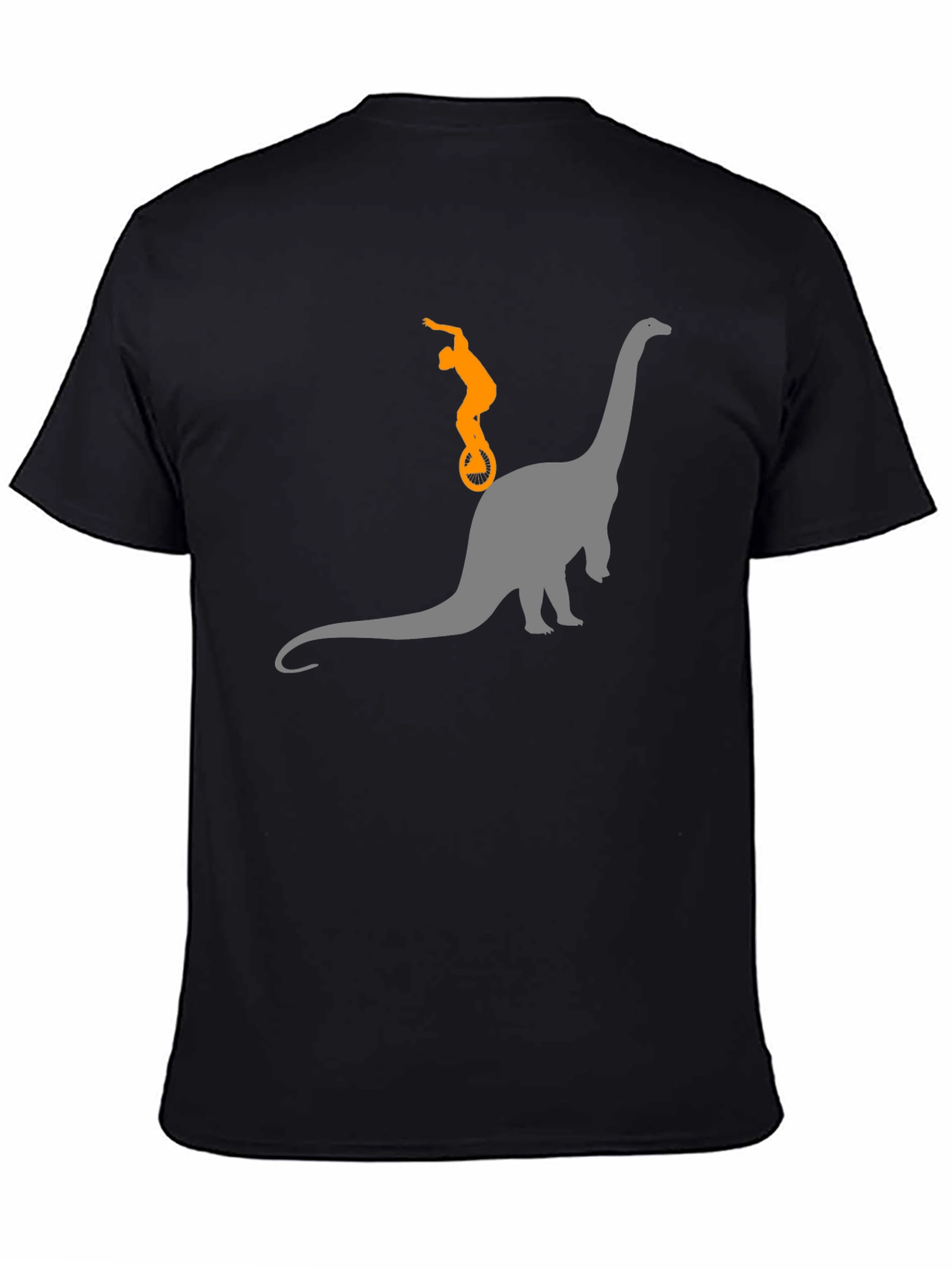 Dino Unicycle T-Shirt - Black Cotton Tee