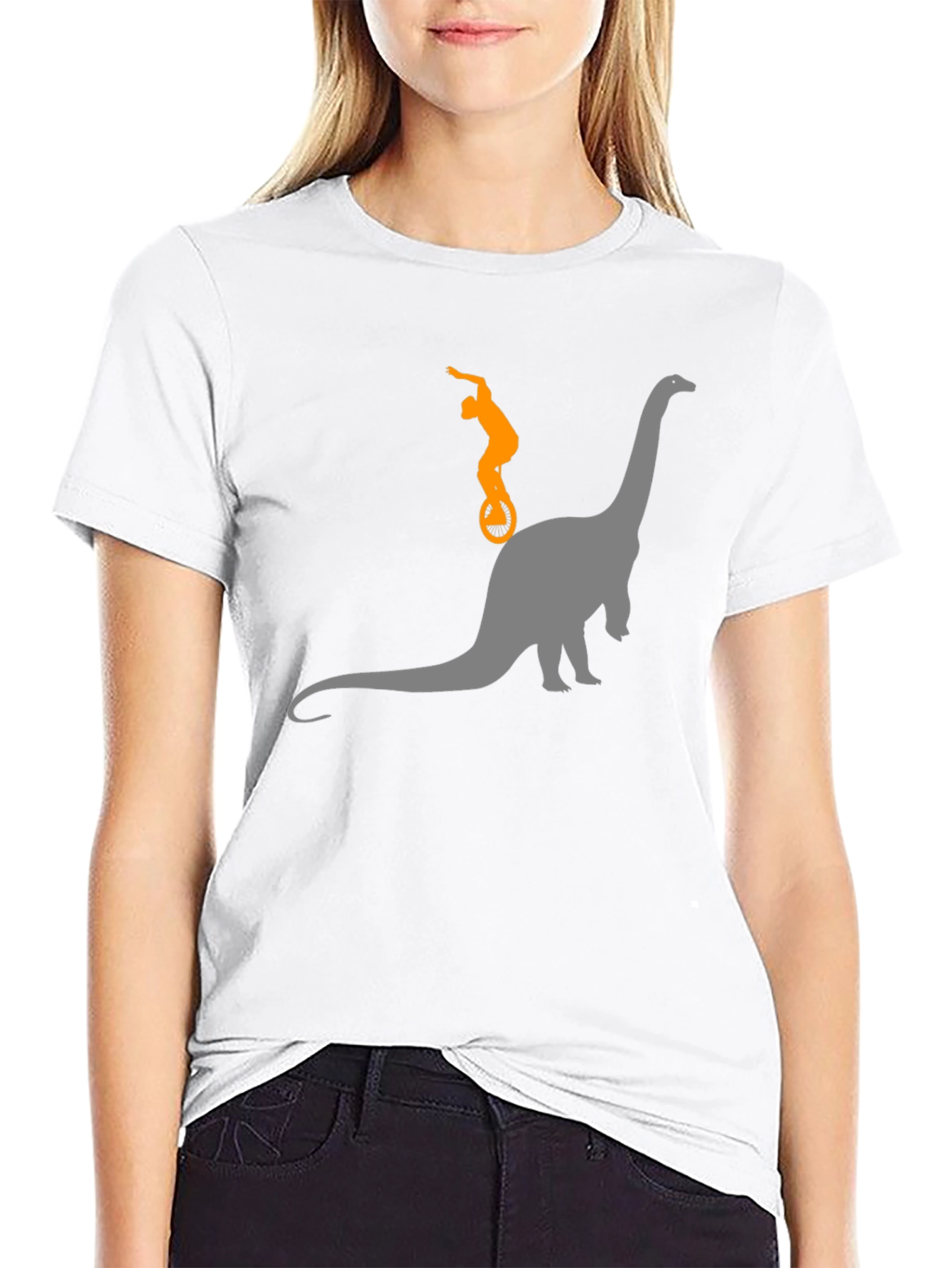 Dino Unicycle T-Shirt - Black Cotton Tee