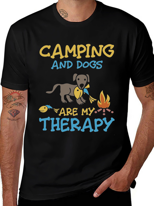 Camping and Dogs Therapy T-Shirt