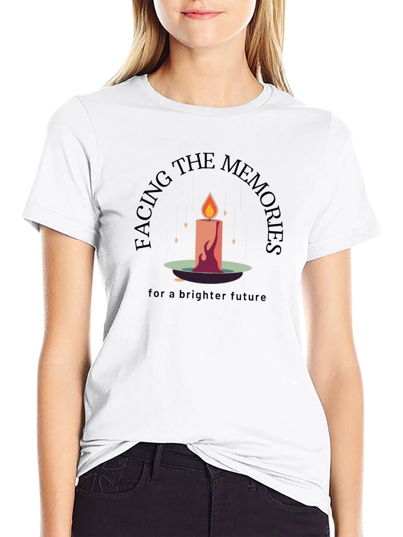 Facing The Memories Black Graphic T-Shirt