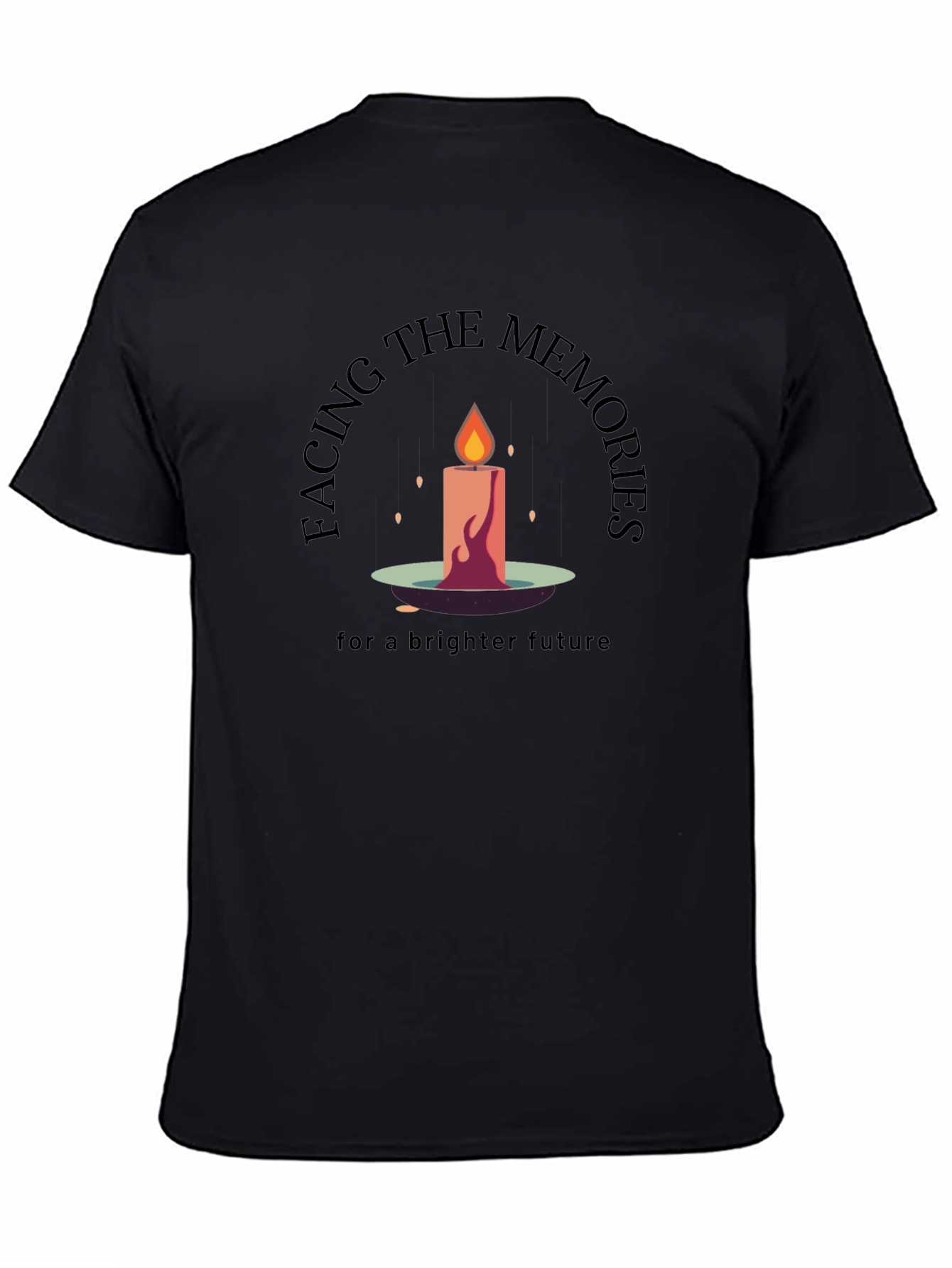 Facing The Memories Black Graphic T-Shirt