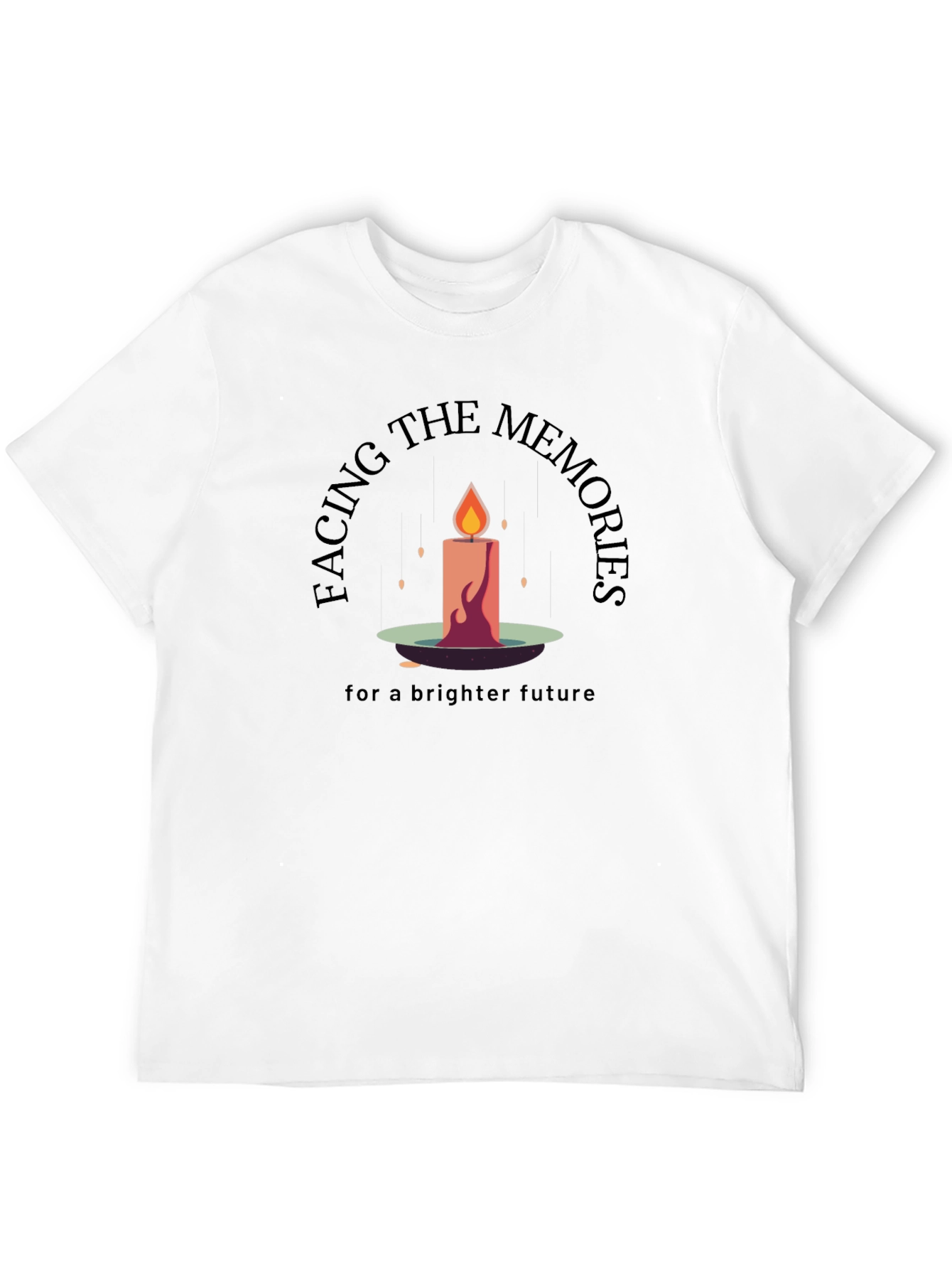 Facing The Memories Black Graphic T-Shirt