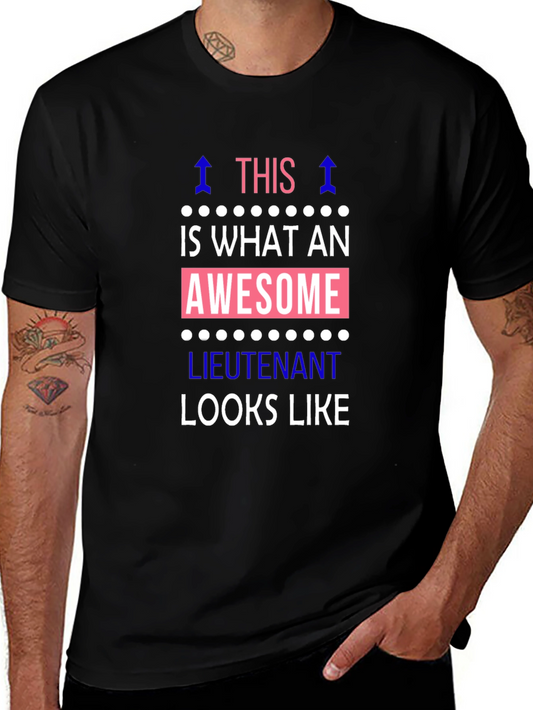 Awesome Lieutenant Graphic Tee - Black Cotton T-Shirt