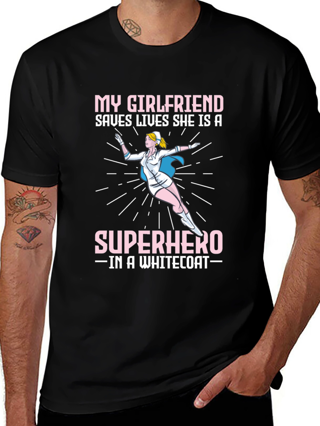 Superhero Girlfriend Nurse T-Shirt