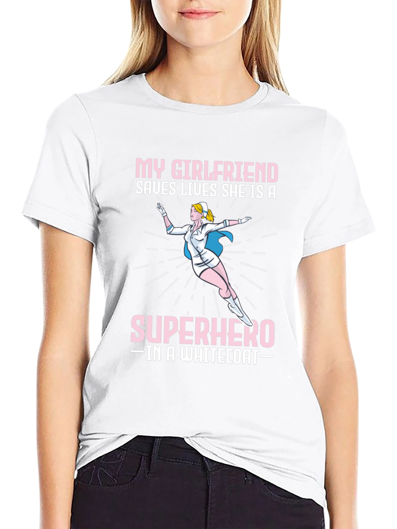 Superhero Girlfriend Nurse T-Shirt