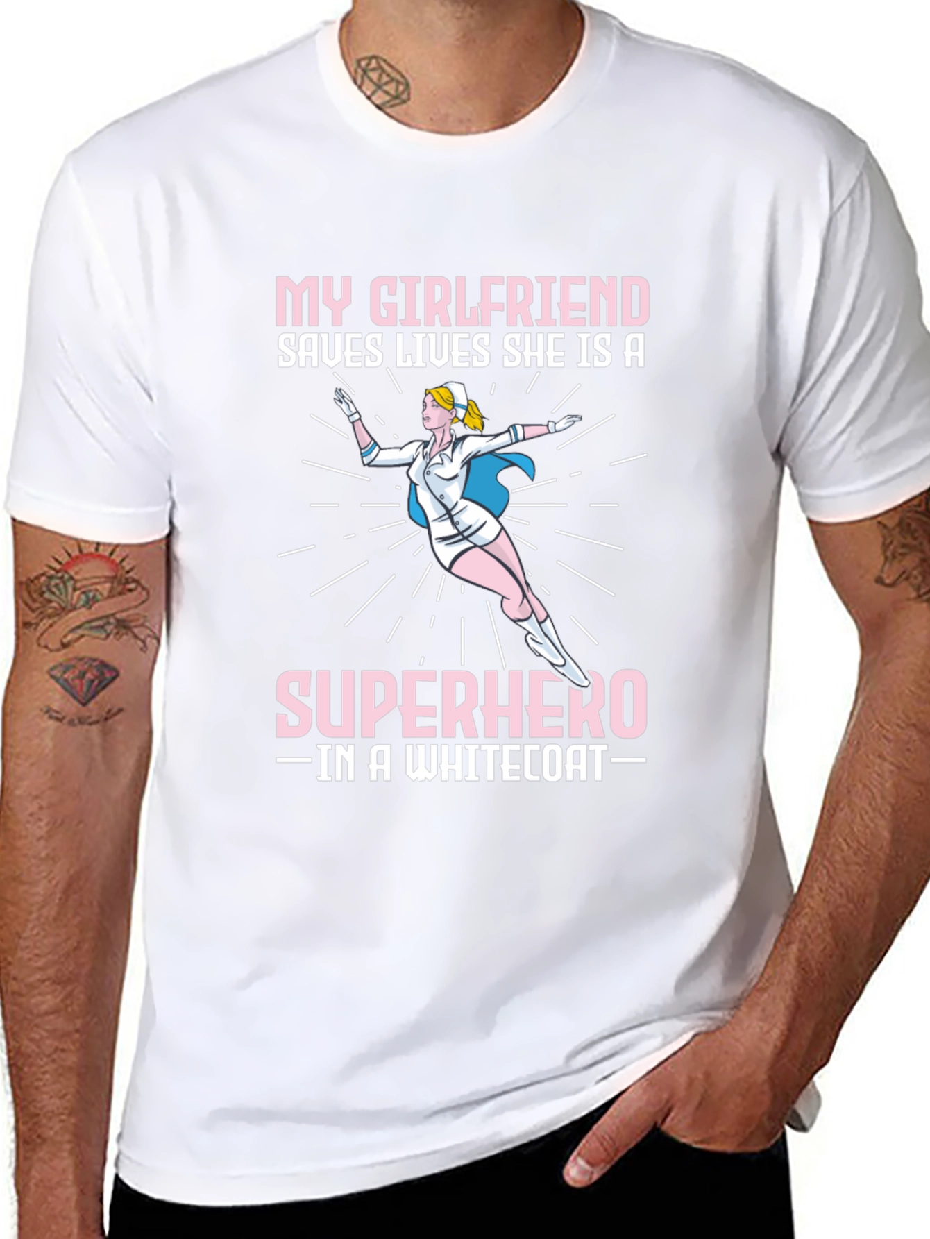 Superhero Girlfriend Nurse T-Shirt