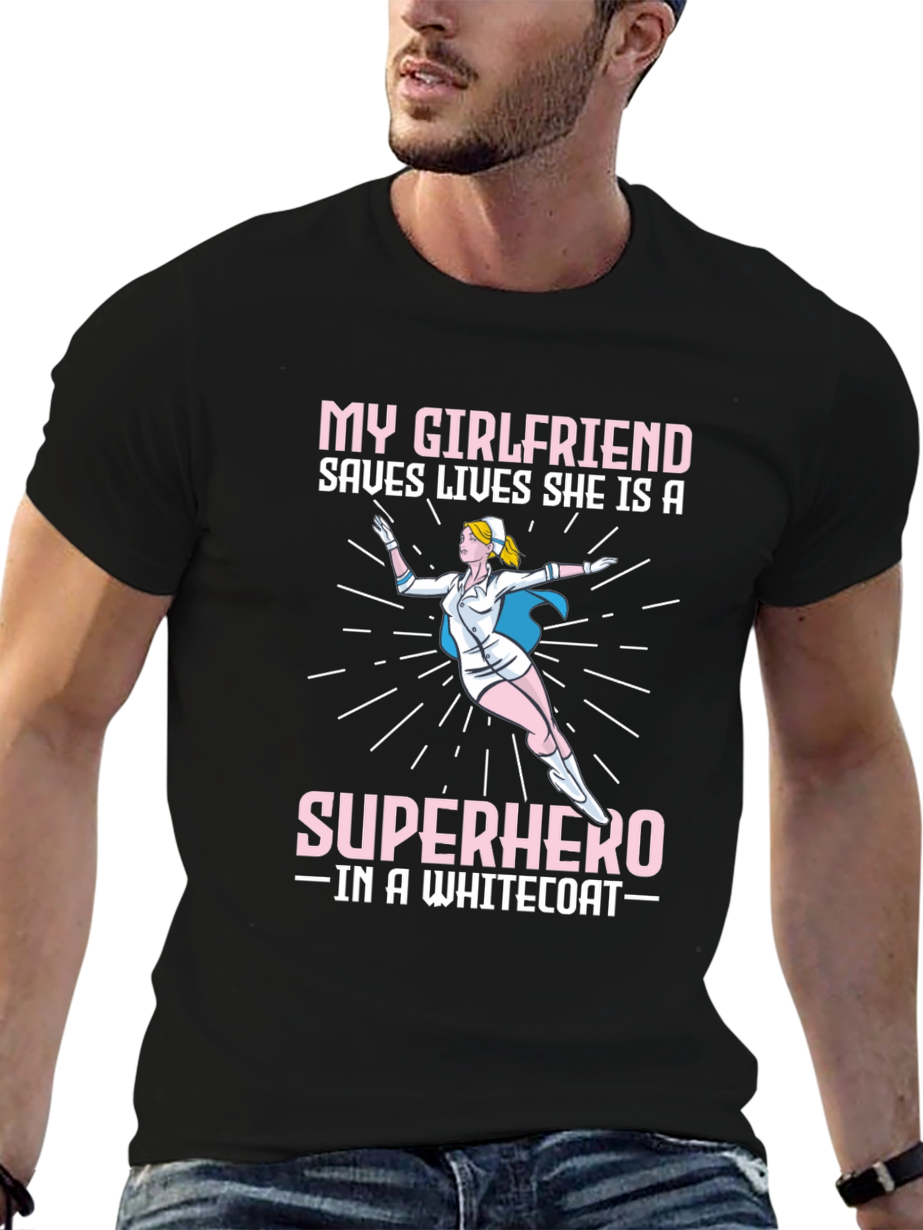 Superhero Girlfriend Nurse T-Shirt