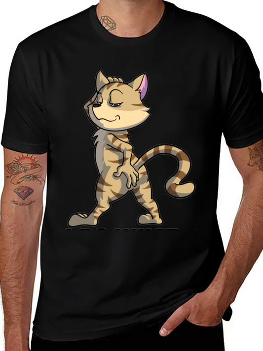 Cool Cat Cartoon Black T-Shirt