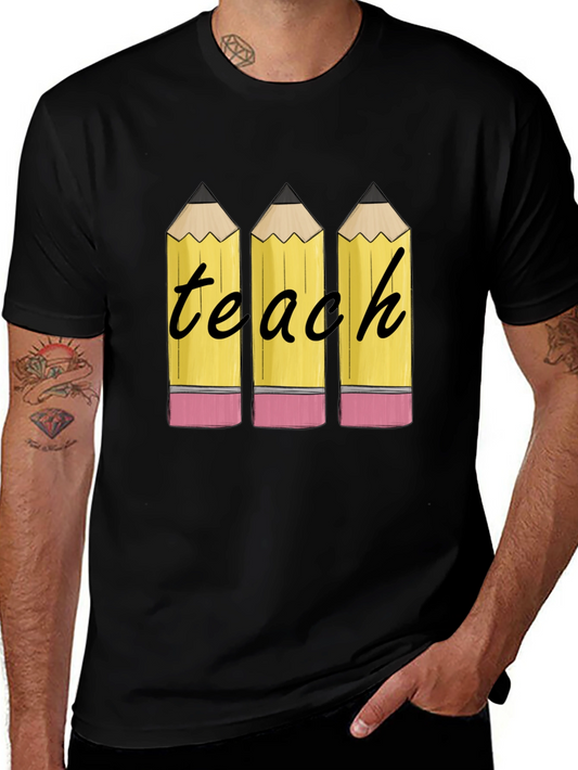 Teacher Pencils Black T-Shirt