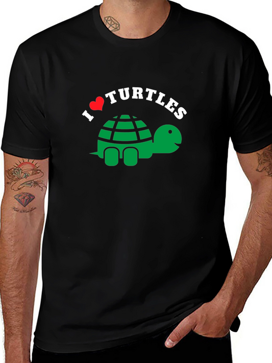 I Heart Turtles T-Shirt - Cute Cartoon Design