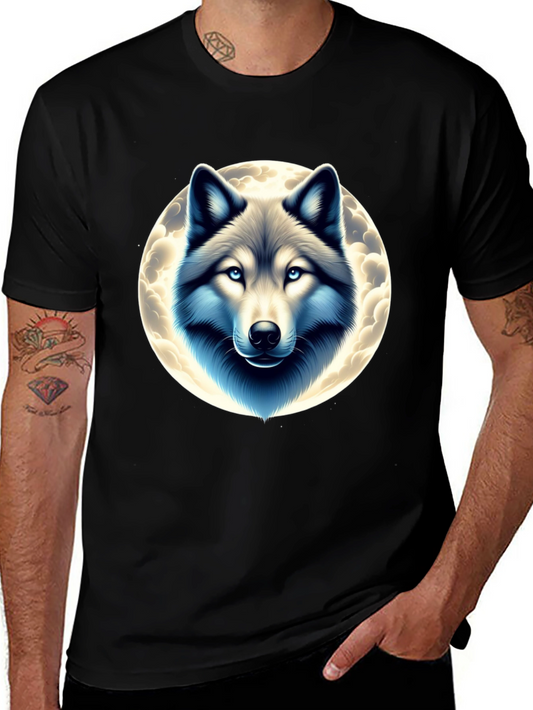 Wolf Moon Graphic Tee - Black Cotton Blend