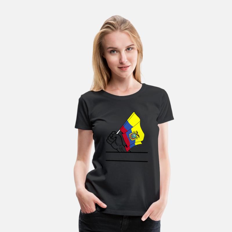 Ecuador flag transparent fist text space