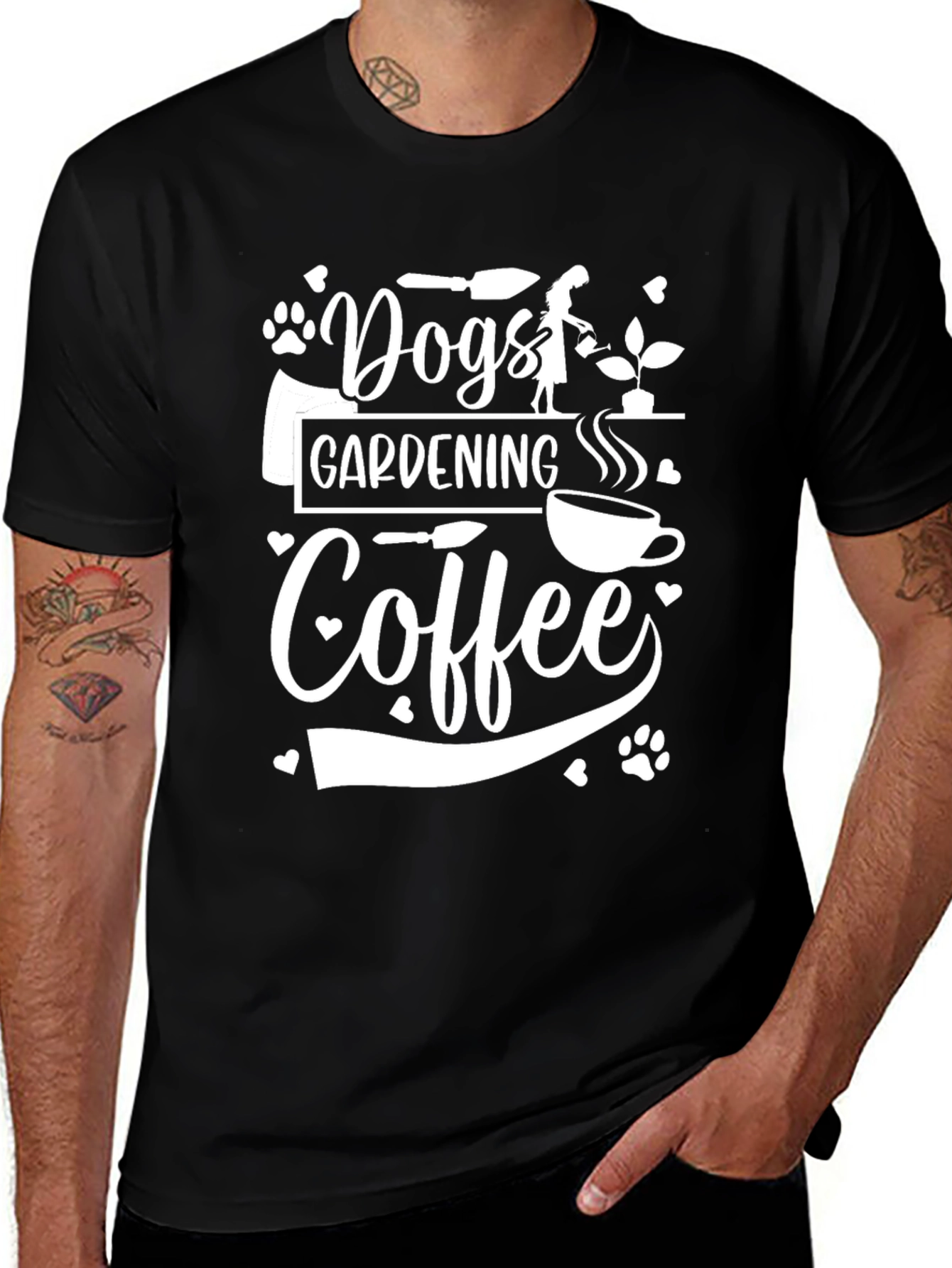 Dogs Gardening Coffee T-Shirt