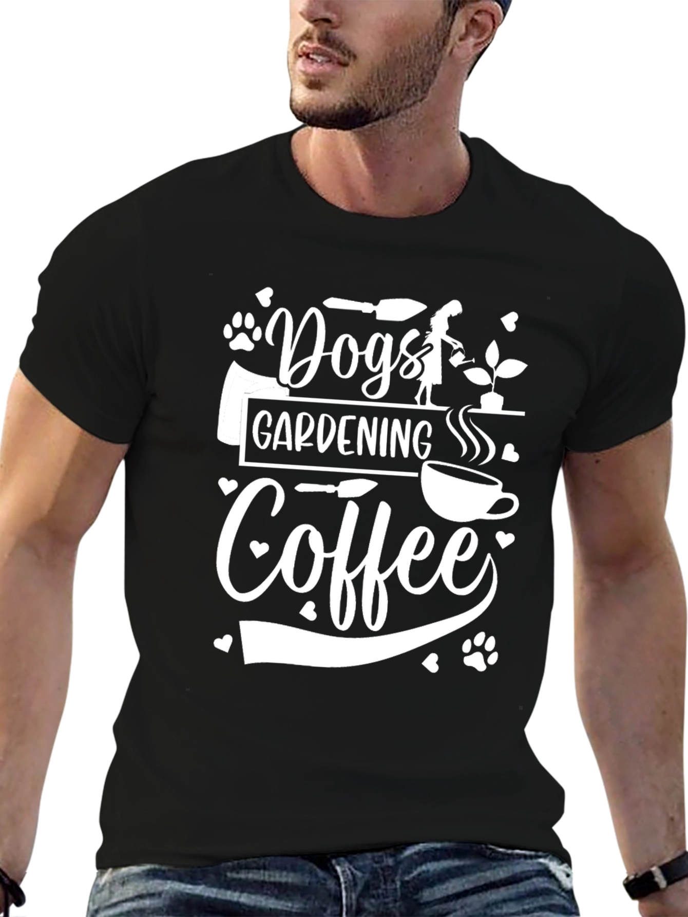 Dogs Gardening Coffee T-Shirt