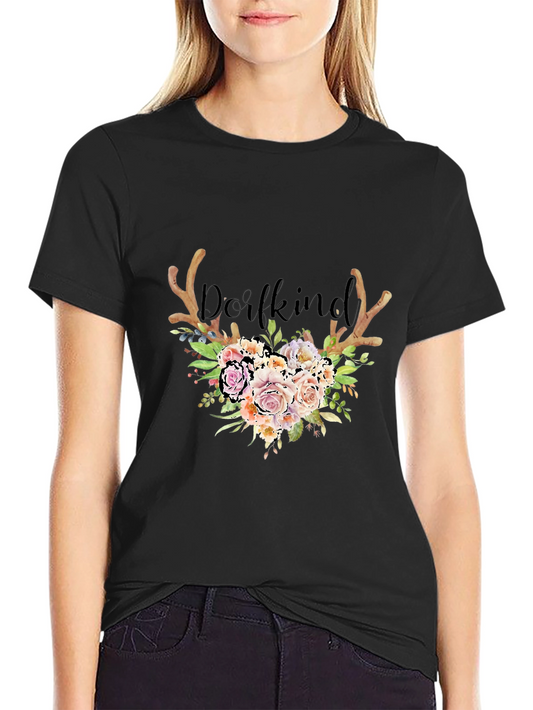 Floral Antler T-Shirt - Dorfkind Design