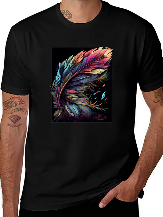 Feather Art Black T-Shirt