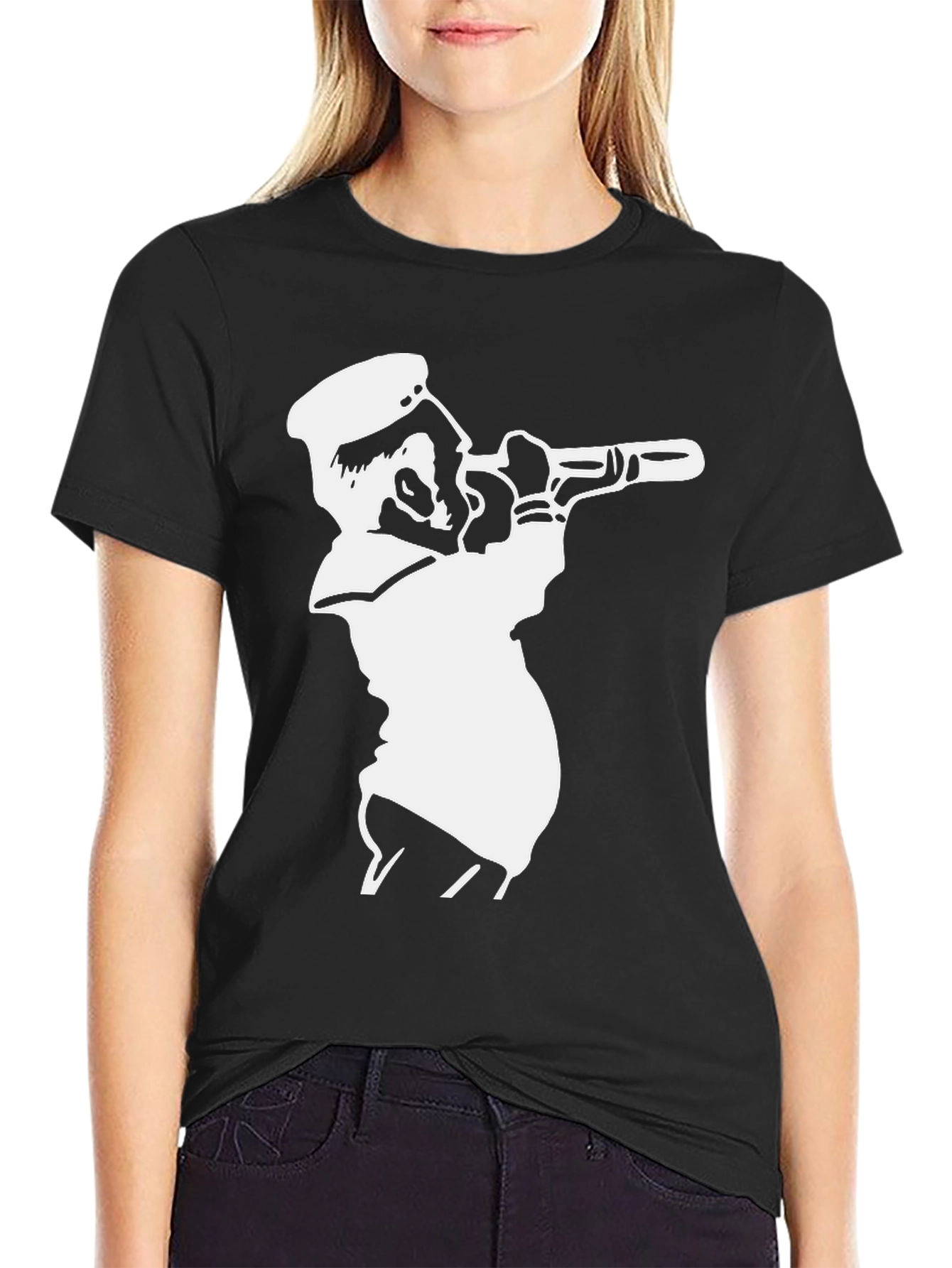 Nautical Sailor Graphic Black T-Shirt
