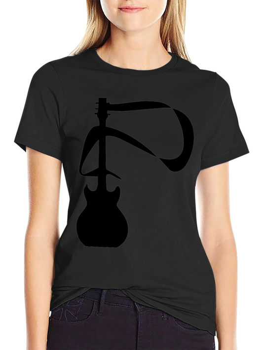 Abstract Guitar Graphic T-Shirt - Black