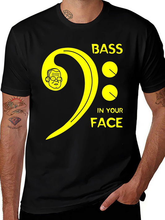 Bass In Your Face T-Shirt - Funny Music Tee
