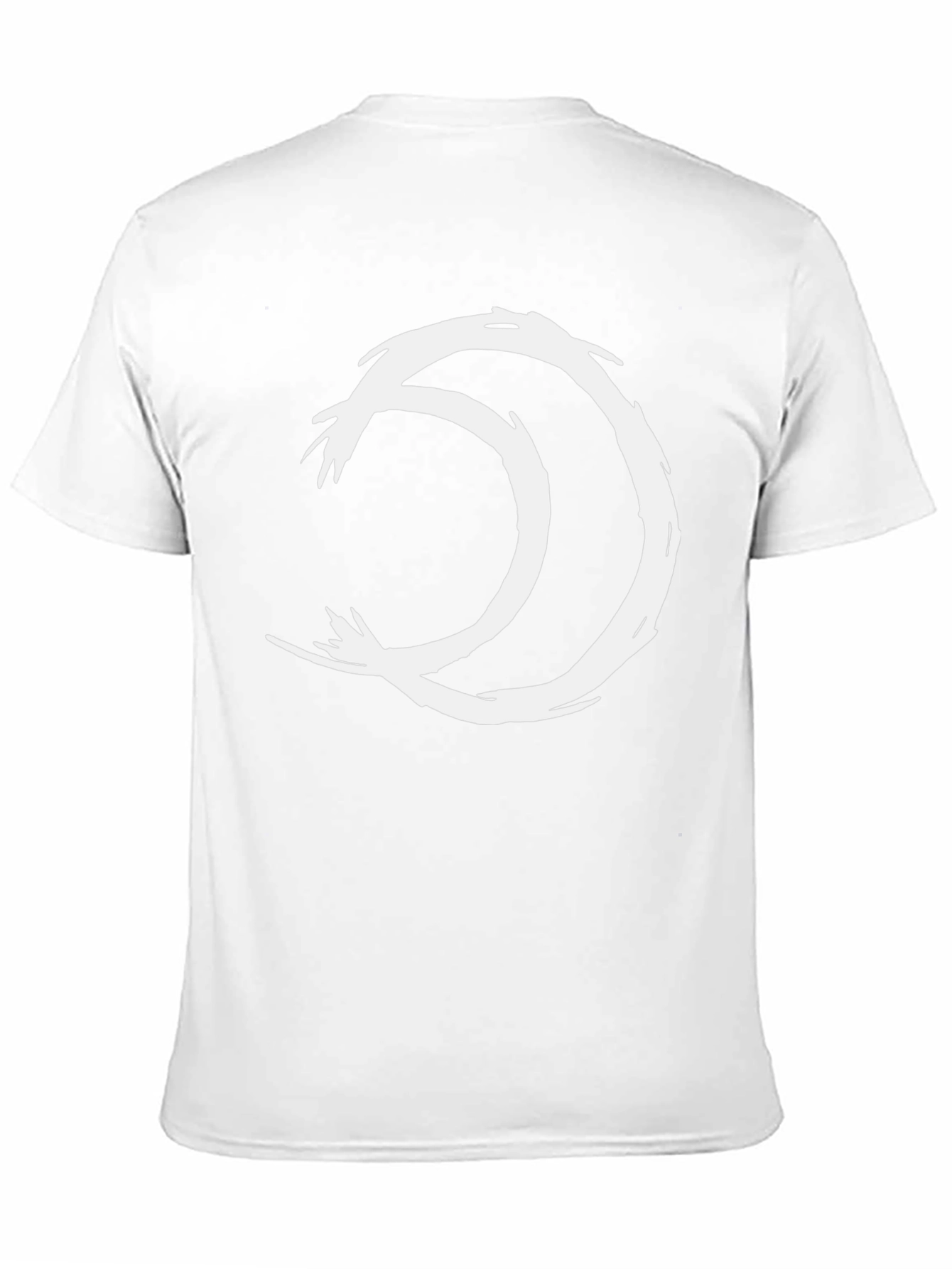 Abstract Moon Graphic Tee - Black Cotton Casual Shirt