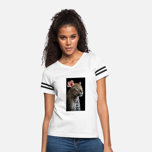 Elegant Leopard Portrait With Hibiscus Flower