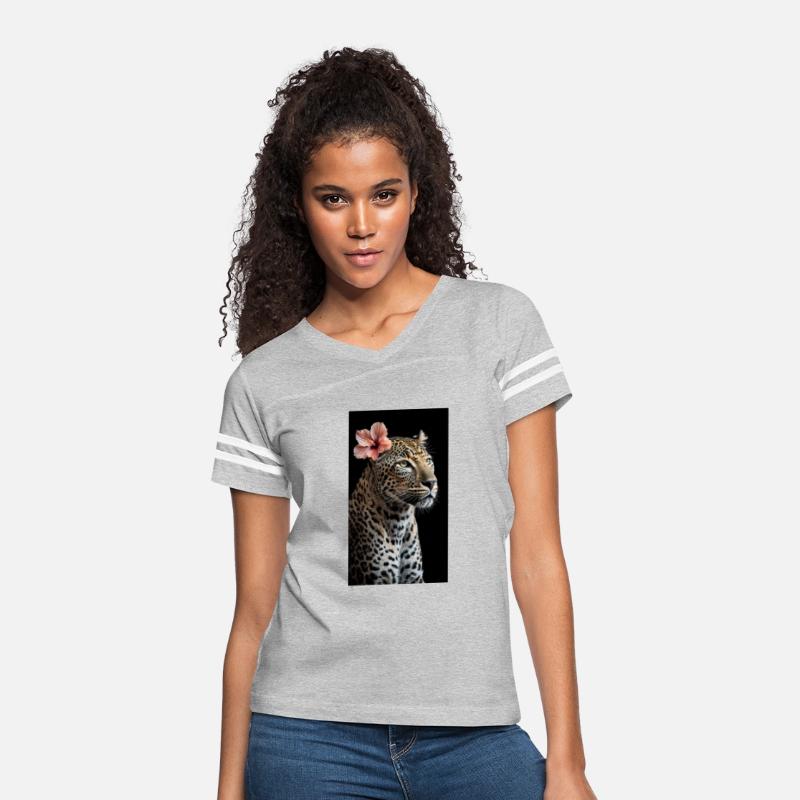 Elegant Leopard Portrait With Hibiscus Flower