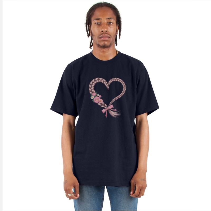 Elegant Plait Heart with Floral Touches