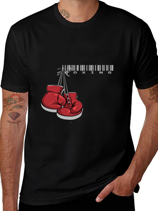 Boxing Gloves Graphic Black T-Shirt