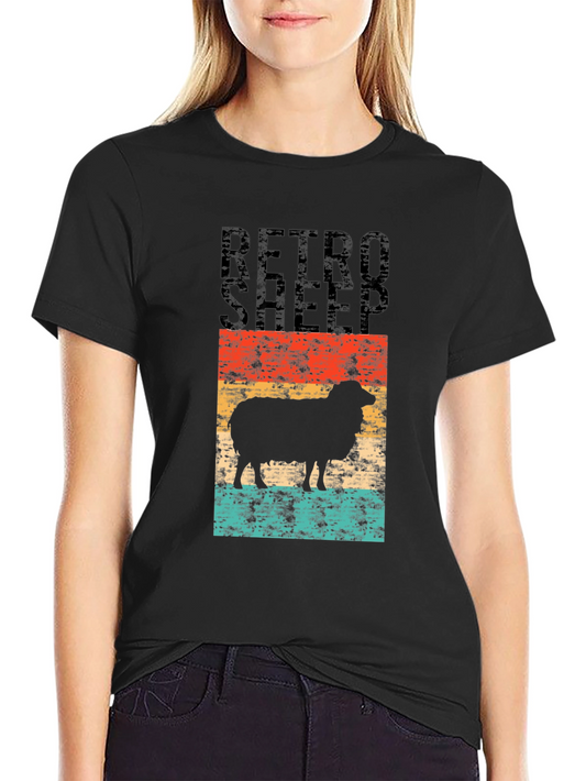 Retro Sheep Graphic Tee - Cool Vintage Style