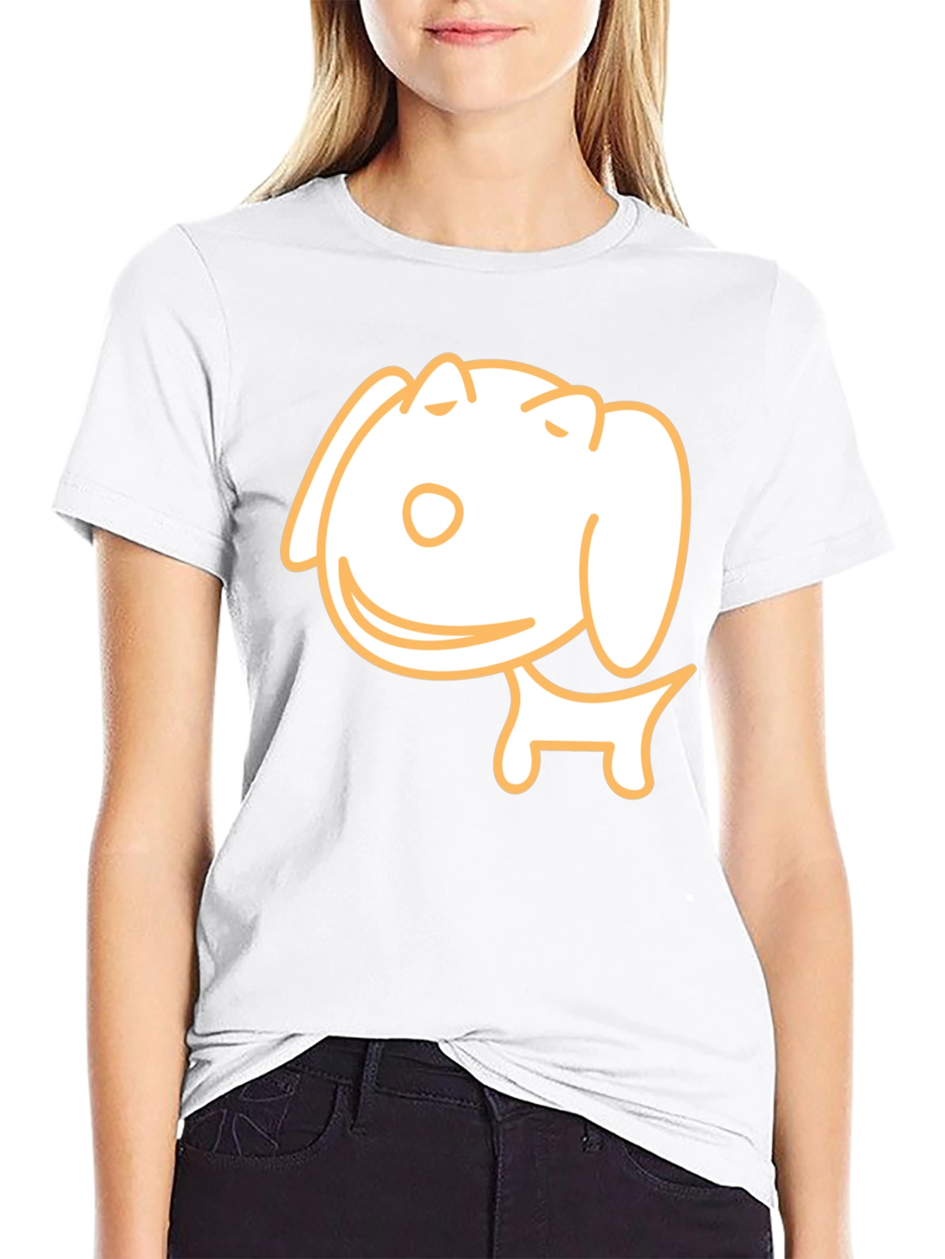 Cute Dog Graphic T-Shirt - Black Casual Tee