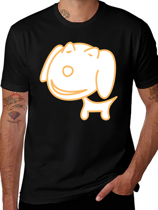Cute Dog Graphic T-Shirt - Black Casual Tee