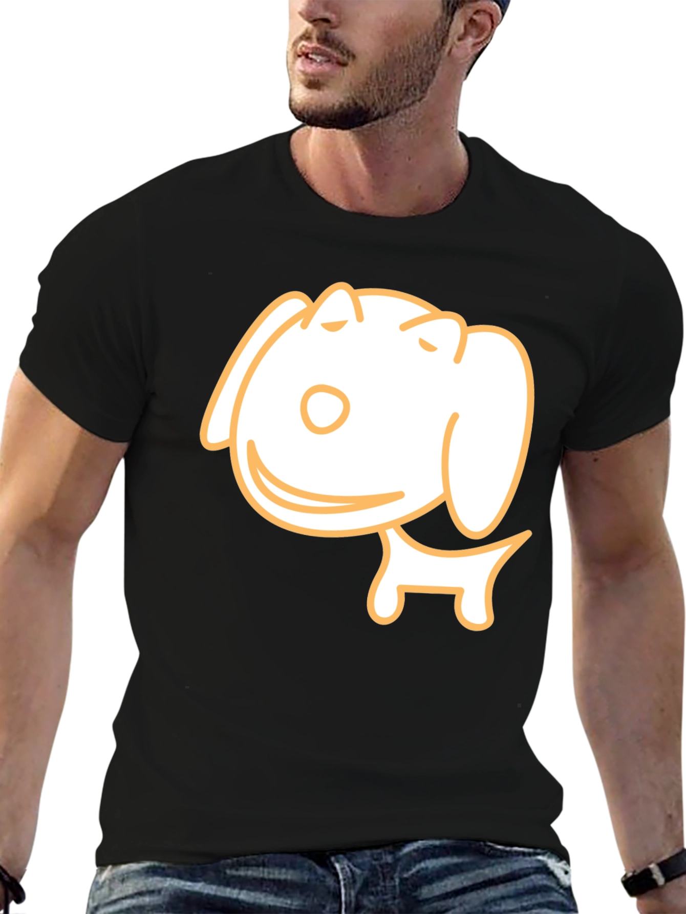 Cute Dog Graphic T-Shirt - Black Casual Tee